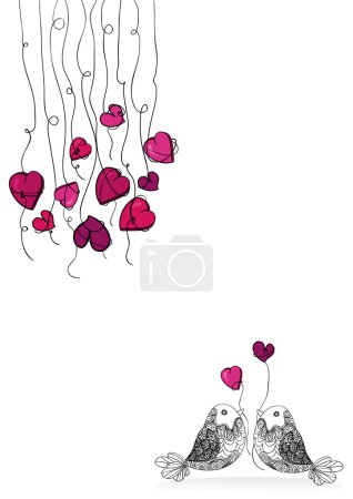 Valentine bird love isolated