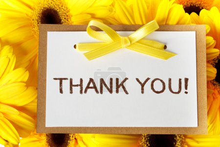 Thank you card with yellow gerberas