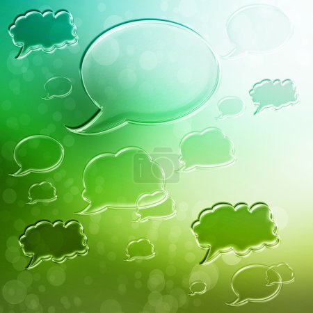 Speech Bubbles on Green Gradient Background