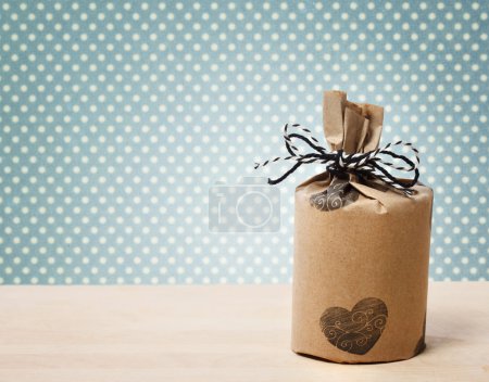 Present wrapped in a rustic earthy style