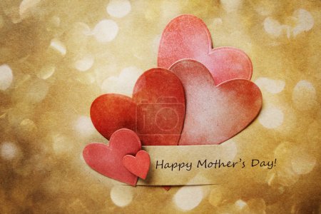 Mothers Day Card with hand-crafted hearts