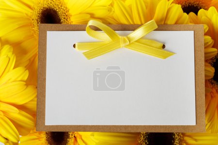 Message card with yellow gerberas