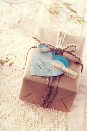 Gift Box with heart-shaped tags