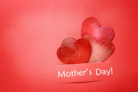 Mothers day message with paper hearts