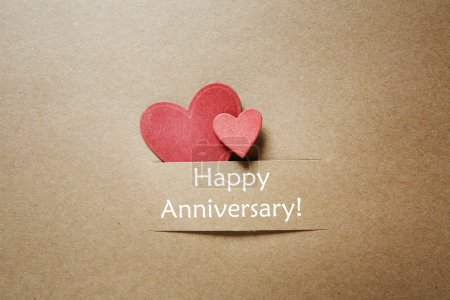 Happy Anniversary message with small hearts
