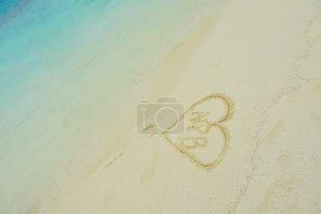 Heart sign on tropical beach
