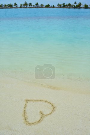Heart sign on tropical beach