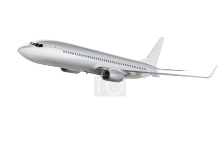 airplane on white background with path