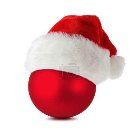 Christmas ball with santa's hat