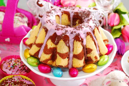 marble ring cake for easter