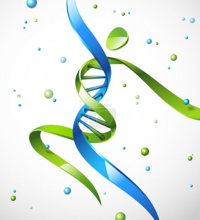 Vector illustration of a DNA strand in a shape of a human