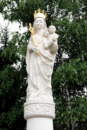 Old statue of St.Mary with Christ-baby in Rzeszow