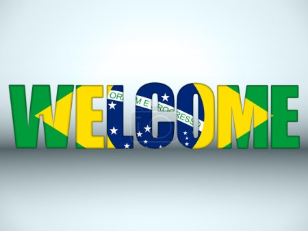 Brazil Flag Welcome Soccer Letters