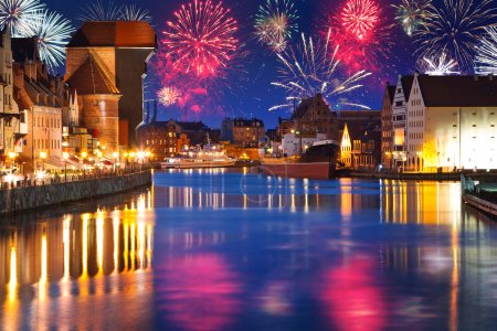 New Years firework display in Gdansk