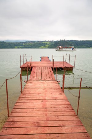 Wooden pier on the Czorsztyn lake