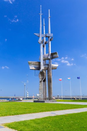Sails monument in Gdynia at Baltic Sea