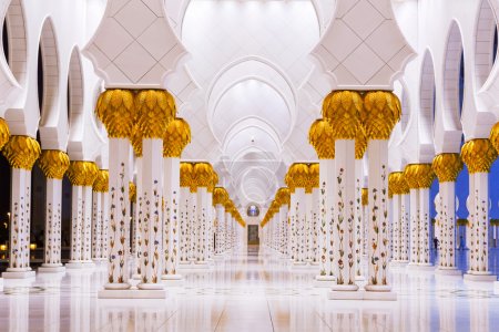 Columns of Grand Mosque in Abu Dhabi