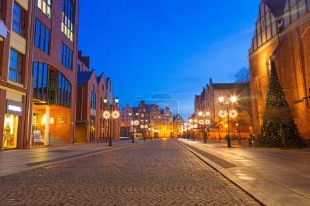 Old town of Elblag at night