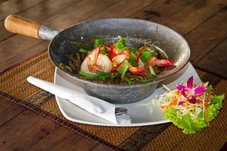 Thai dish with king prawns
