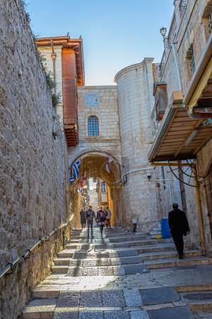 Narrow street in the Old City of Jerusalem