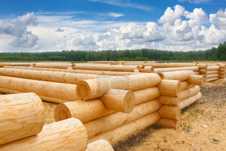 building a house from wooden logs