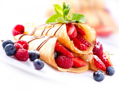 Crepes With Berries over White