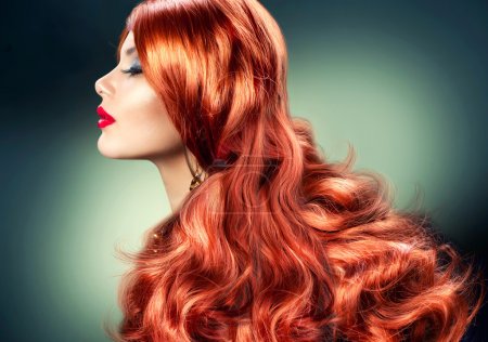 Fashion Red Haired Girl Portrait