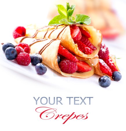Crepes With Berries over White