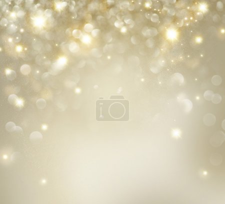Golden Christmas Holiday Background With Blinking Stars