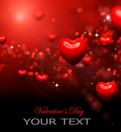 Valentine Hearts Background. Valentines Red Abstract Wallpaper