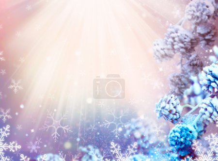 Winter Holiday Christmas and New Year Snow Background