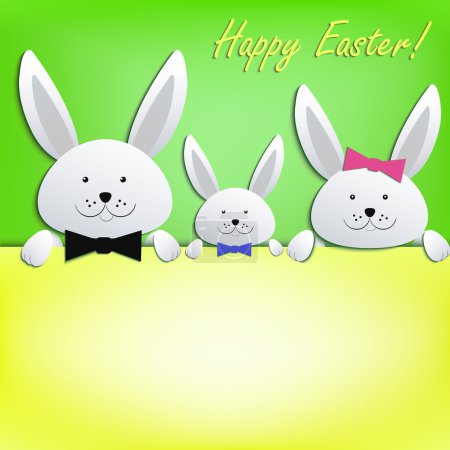 Background with easter bunnies family