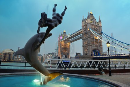 Tower Bridge and statue