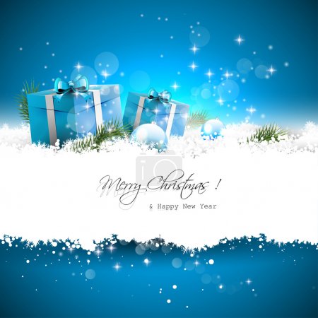 Blue Christmas greeting card