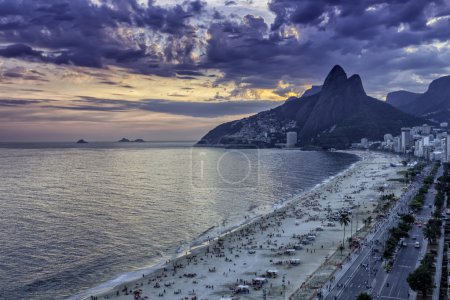 Sunset on Ipanema Beach in Rio de Janeiro
