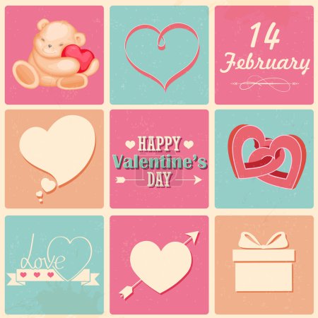 Retro Happy Valentines Day Background
