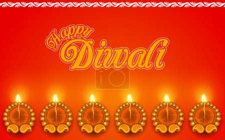 Decorated Diya for Diwali Holiday