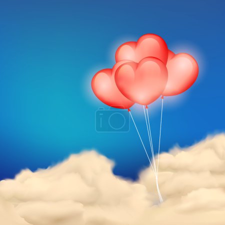 Heart Balloon in Cloudscape