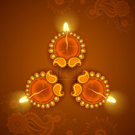 Decorated Diya for Diwali Holiday