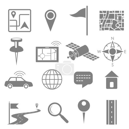 Navigation icon set for GPS application