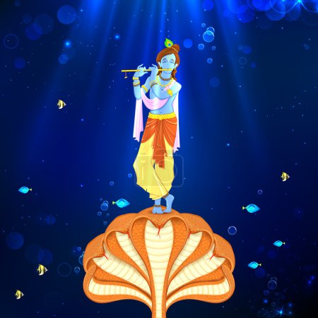 Krishna dancing on Kaliya Naag