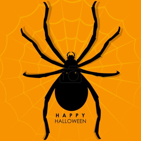 Spider on web for Halloween Background
