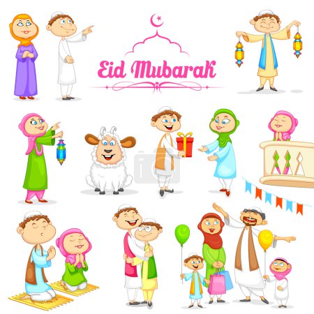 Muslim people celebrating Eid