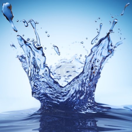 blue water crown splash design template
