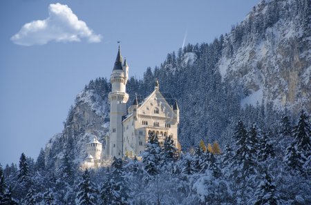 Winter view of Castle Fussen, Bavaria, Germany