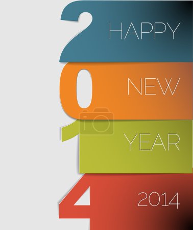 Happy New Year 2014 vector card