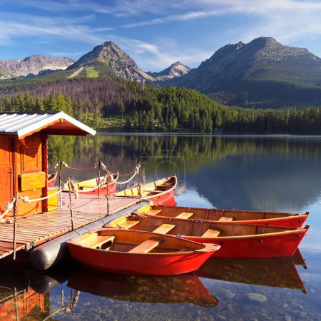 Beautiful boat on the lake