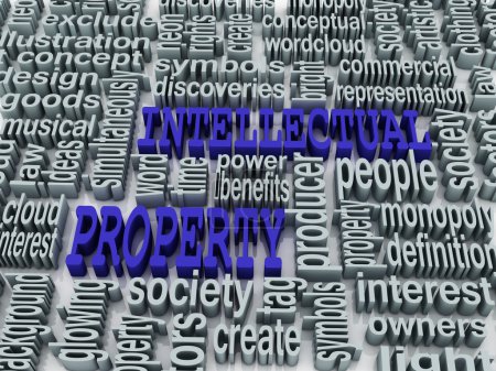 3d collage of Intellectual property and related words