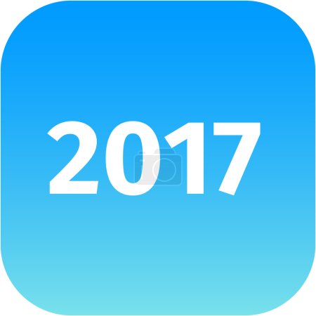 year 2017 blue icon