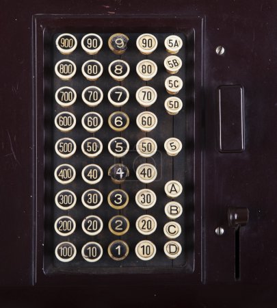Buttons of an old cash register